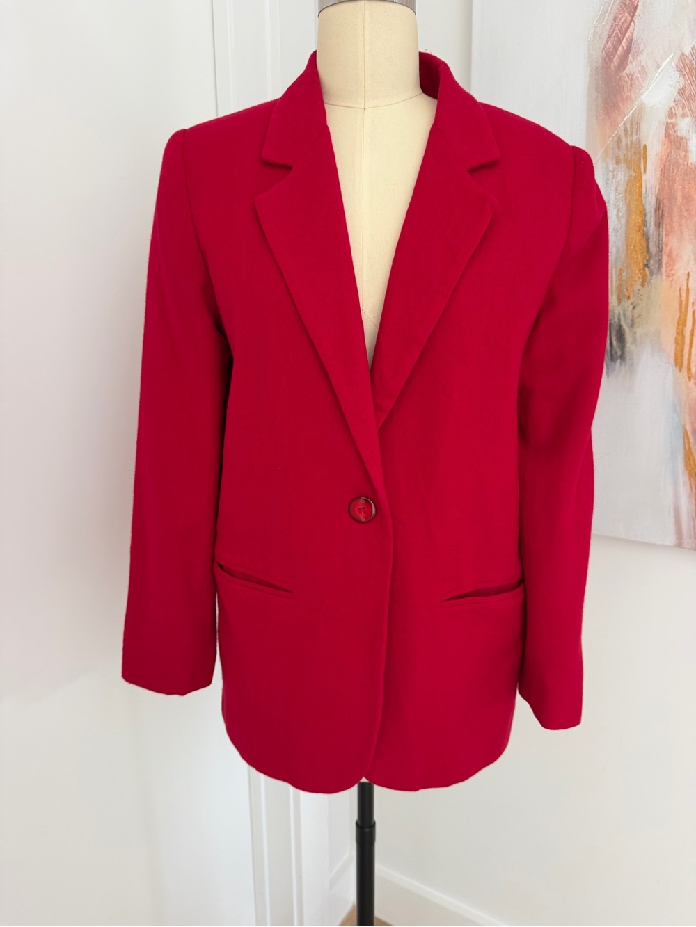 Sag Harbor Bold Red Single-Button Blazer